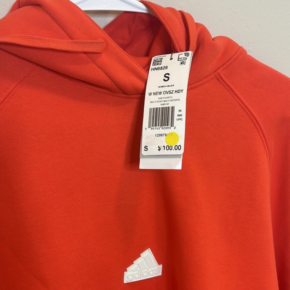 NWT Adidas Orange Hoodie Size S - Picture 3 of 5